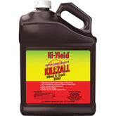 Envase Hi-Yield Super Concentrate Killzall 1 galón mostrando etiqueta y capacidad para cubrir mucho terreno