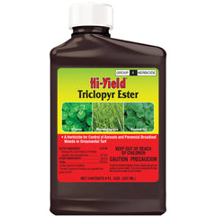 Hi-Yield frasco frontal mostrando concentrado y etiqueta clara para aplicación segura