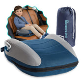 Hiccapop UberBoost vista frontal mostrando diseño compacto y colores navy/gray, fácil transporte