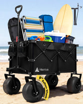 Hikenture vista frontal del carrito desplegado mostrando capacidad y diseño práctico