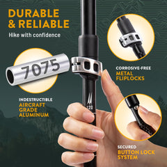 Hiker Hunger Outfitters cierre metálico robusto asegurando longitud estable y fiable