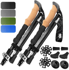 Hiker Hunger Outfitters frontal del paquete mostrando bastones compactos y portabilidad