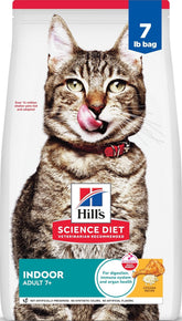 Hill's Science Diet empaque frontal que muestra la fórmula para gatos mayores