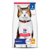 Hill's Science Diet envase frontal mostrando fórmula para gatos mayores y beneficios