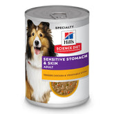 Hill's Science Diet lata frontal mostrando el envase y la marca, confianza veterinaria