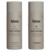 hims envases frontales del set Max Volume mostrando diseño y volumen