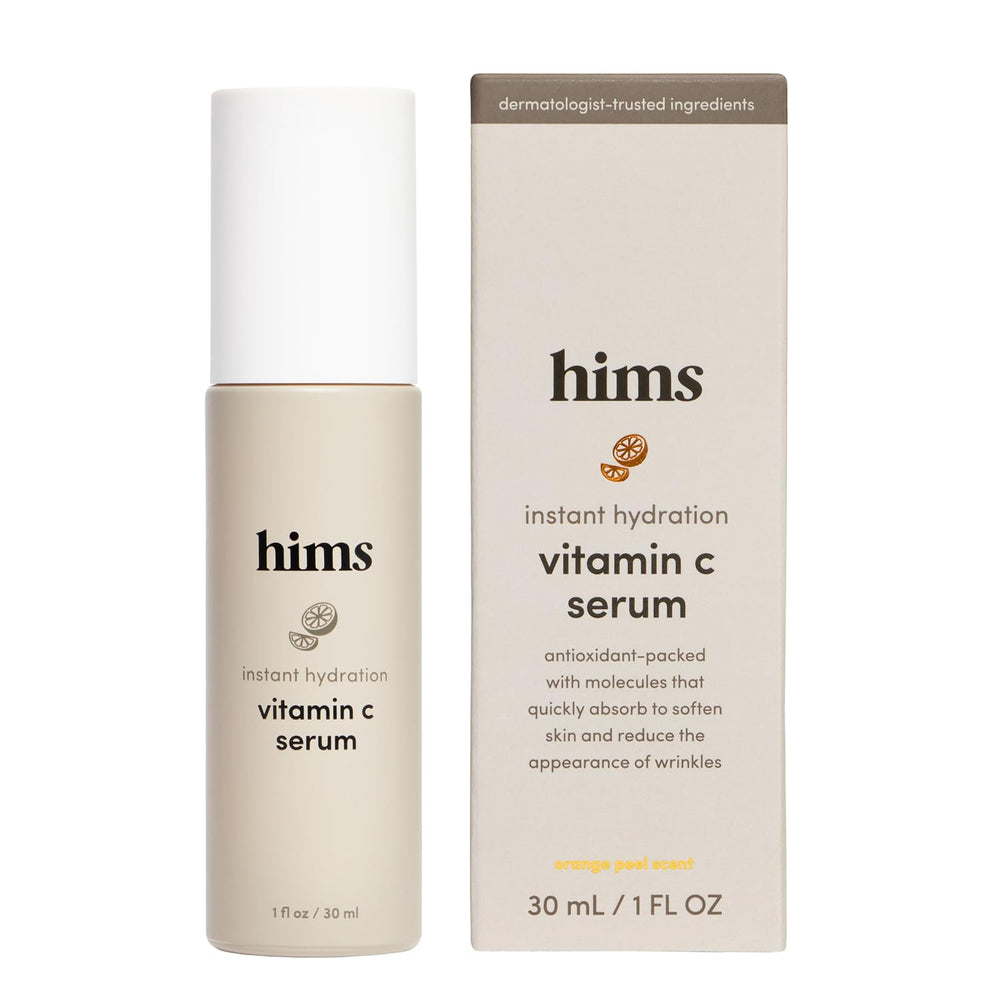 hims envase frontal del sérum mostrando el diseño y aplicador
