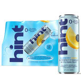 Hint lata frente del empaque mostrando diseño y sabor blueberry lemon
