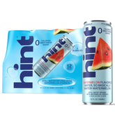 Hint lata pack 12 vista frontal, refresco sin azúcar para llevar