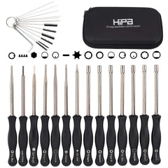 Hipa estuche abierto mostrando kit y organización, facilita transporte