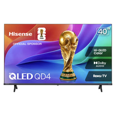 Hisense frontal muestra pantalla Hi-QLED con colores vibrantes y mejor detalle