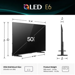 Hisense E6 primer plano del panel Hi-QLED con colores más reales