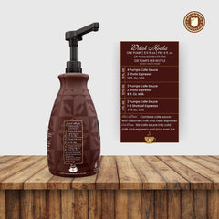 Hollander salsa vertida en mocha, resultado visual apetitoso para cafés