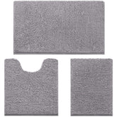 HOMEIDEAS alfombrilla frontal grande en chenilla gris mostrando absorción y confort
