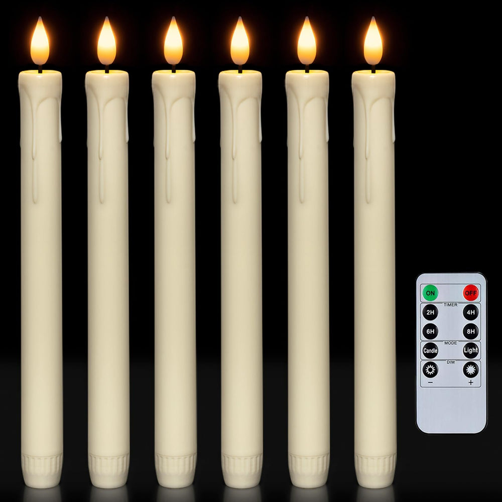 Homemory velas taper frente pack de seis mostrando elegancia y control accesible