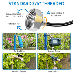 homenote brass 3/4" adapter thread detail ensures tight leak-free faucet connection