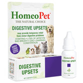 HomeoPet envase frontal Digestive Upsets 15 ml mostrando presentación y beneficio práctico