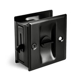 HOMOTEK vista frontal de la cerradura en negro, elegante y funcional