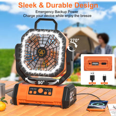 Honesorn ventilador en mano para comparar tamaño y portabilidad