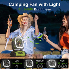 Honesorn ventilador colgado con gancho, ideal para camping y ahorro espacio