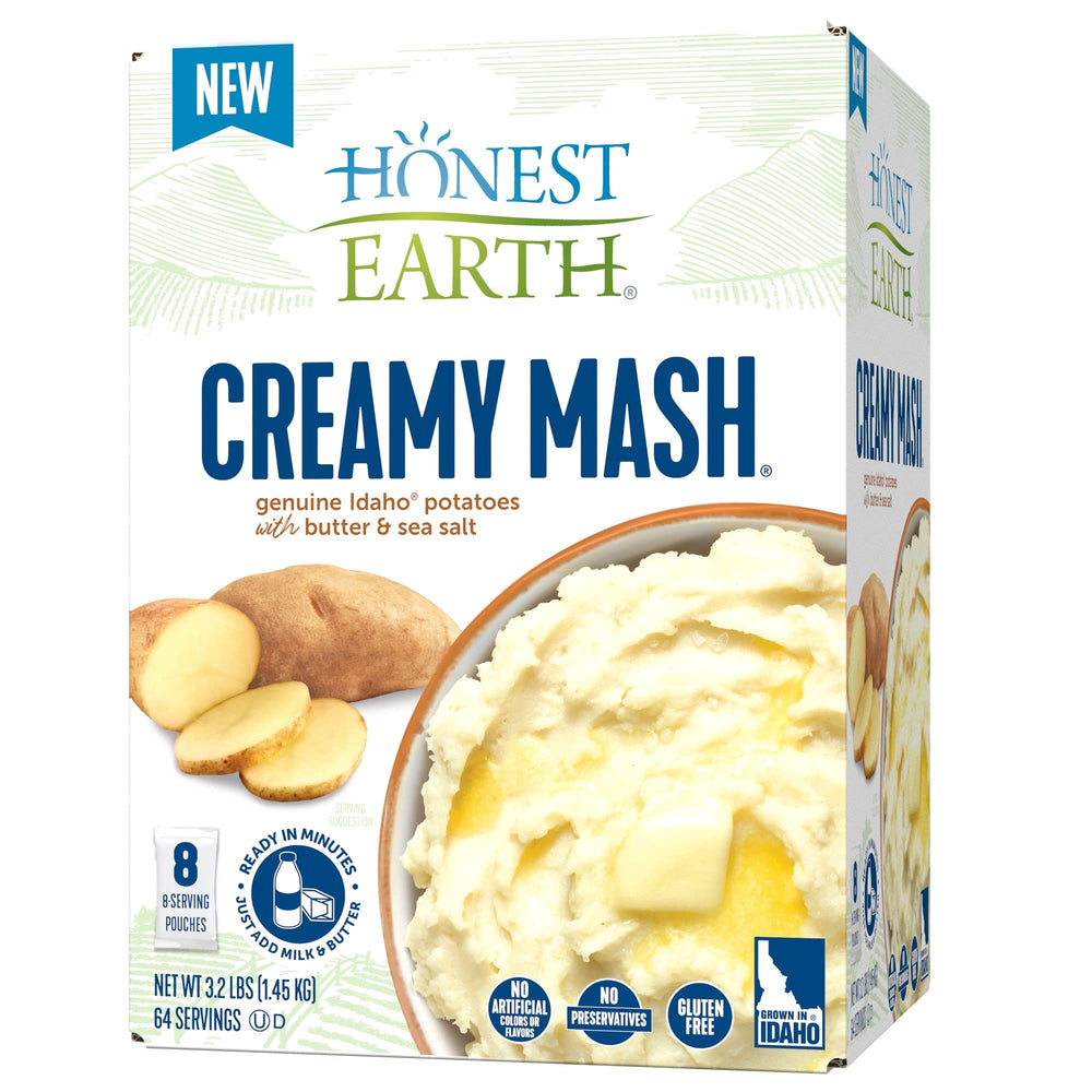honest earth frente del empaque mostrando caja de 8 sobres y conveniencia