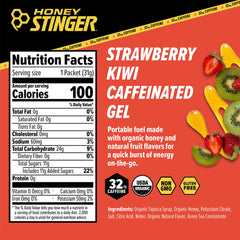 Honey Stinger etiqueta con lista de ingredientes y sello sin gluten claro