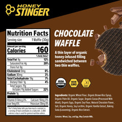 Honey Stinger waffle en mano listo para consumo antes de una carrera