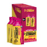 Honey Stinger frente del empaque mostrando caja de 12 unidades y conveniencia