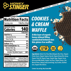Honey Stinger waffle en mano de corredor durante entrenamiento, aporta energía rápida
