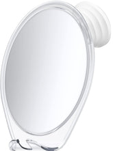 HONEYBULL espejo frontal blanco mostrando reflejo claro y beneficio antivaho