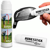 HoneyGolf HoneyStick frente del envase mostrando tamaño y portabilidad