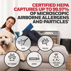 Honeywell filtro HEPA R junto a regla para comparar tamaño y ajuste exacto