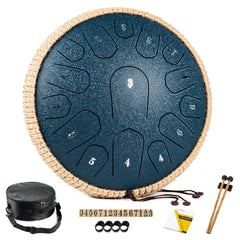 HOPWELL vista frontal del tambor azul marino con sonido claro