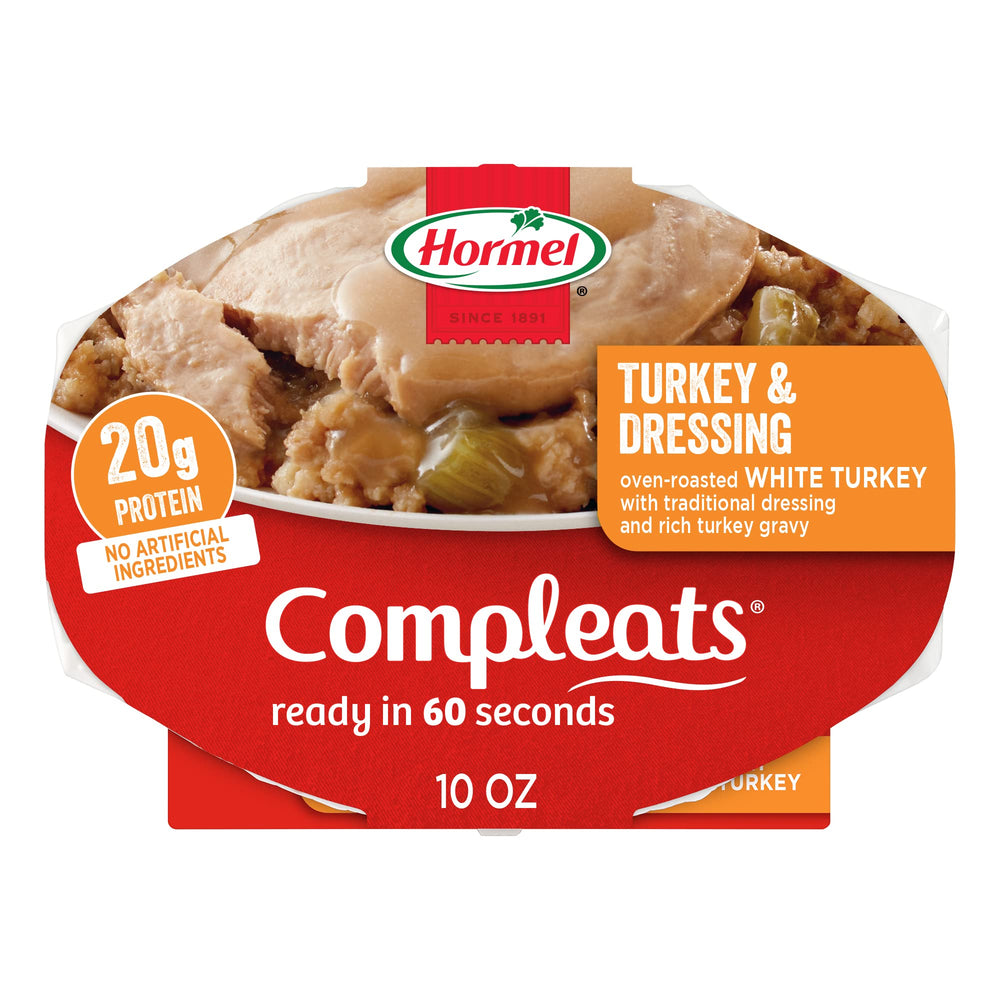 HORMEL COMPLEATS frente del empaque mostrando paquete de seis, conveniencia inmediata