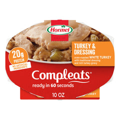 HORMEL COMPLEATS frente del empaque mostrando paquete de seis, conveniencia inmediata