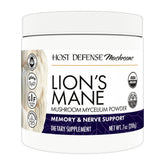 Host Defense envase frontal de Lion's Mane beneficiando tu rutina diaria