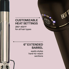 Hot Tools primer plano de la pinza para sujeción estable y peinado preciso