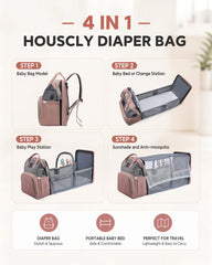 houscly cambiador plegable abierto detalle, limpieza rápida para cambios