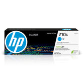 HP cartucho 210A frontal mostrando color cian y etiqueta clara