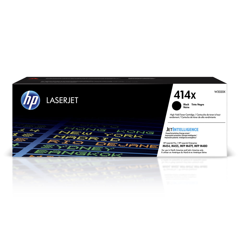 HP cartucho 414X frontal mostrando diseño y rendimiento confiable