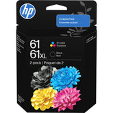 HP pack 61XL y 61 frontal mostrando embalaje original y fácil reconocimiento
