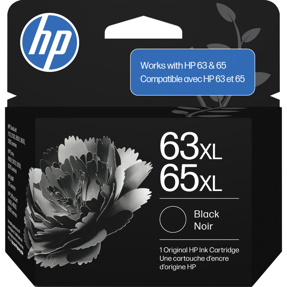 HP cartucho 63XL/65XL frente mostrando diseño y calidad