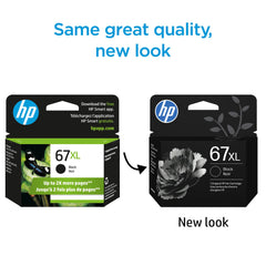 HP 67XL detalle de etiqueta con número 3YM57AN, facilita identificación y compatibilidad