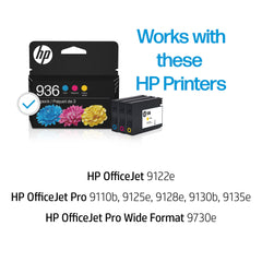 HP detalle de boquilla del cartucho destacando instalación sencilla y fiabilidad