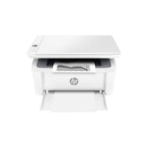 HP impresora M140w vista frontal mostrando diseño compacto y salida rápida