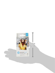 HP Sprocket peeled sticky-back sheet demonstrating easy adhesion benefit