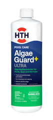 Envase HTH Algae Guard Ultra 32oz mostrando el diseño y ventajas rápidas