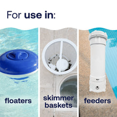 HTH tabletas en flotador en piscina facilitando dosificación continua