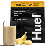 Huel front packaging mostrando el envase y beneficio de conveniencia