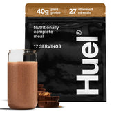 Huel Black Edition frente del envase mostrando diseño y beneficio práctico